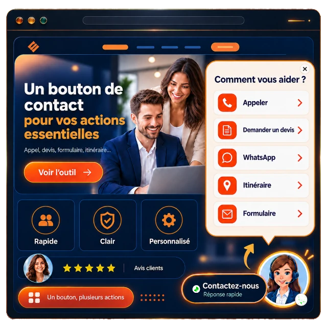 Aperçu de l’outil Bouton de contact flottant