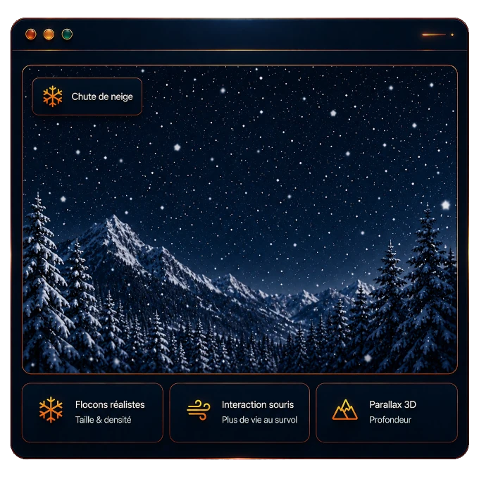 Aperçu du widget Neige animée